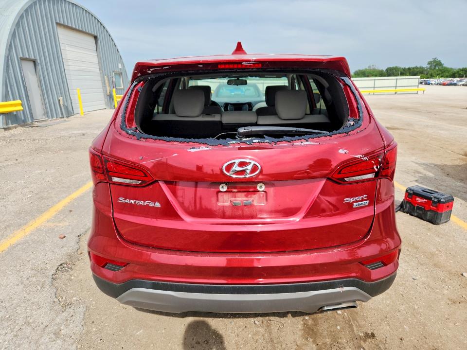 2017 Hyundai Santa fe VIN 5XYZTDLB2HG440293 COPART salvage auction — HAIL, Ks - Cert Of Title-Salvage, sold $4,000 on 2026-07-08 (photo 6)
