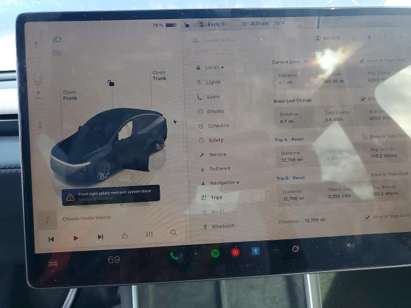 2026 Tesla Model y VIN 7SAYGDED1TA473218 COPART salvage auction — FRONT END, Fl - Cert Of Title Slvg Rebuildable, sold $19,000 on 2026-07-20 (photo 9)