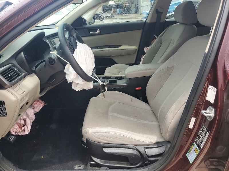 2016 Kia Optima VIN 5XXGT4L31GG075429 COPART salvage auction — FRONT END, Fl - Cert Of Title Slvg Rebuildable, sold $275 on 2026-07-28 (photo 7)