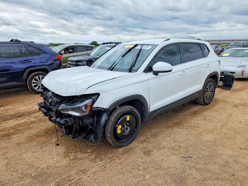 2025 Volkswagen Taos VIN 3VVSC7B23SM053106 COPART salvage auction — FRONT END, Tx - Certificate Of Title, sold $9,900 on 2026-07-16 (photo 1)