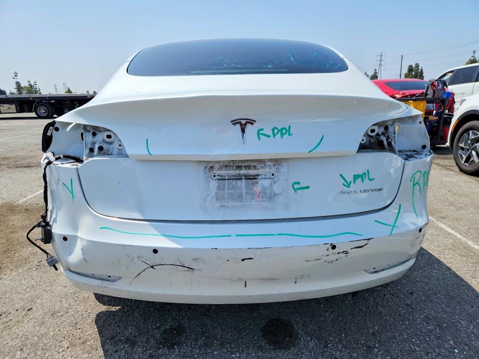 2021 Tesla Model 3 VIN 5YJ3E1EB6MF045143 COPART salvage auction — REAR END, Ca - Salvage Certificate, sold $8,000 on 2026-07-02 (photo 6)