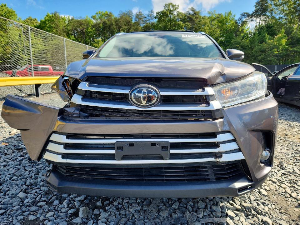 2019 Toyota Highlander VIN 5TDKZRFH5KS324044 COPART salvage auction — FRONT END, Md - Cert Of Salvage > 75% Damage, sold $6,100 on 2026-07-28 (photo 5)
