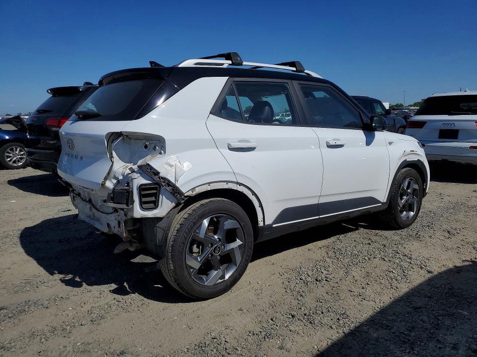 2022 Hyundai Venue VIN KMHRC8A33NU135510 COPART salvage auction — REAR END, Ca - Salvage Certificate, sold $3,150 on 2026-07-16 (photo 3)