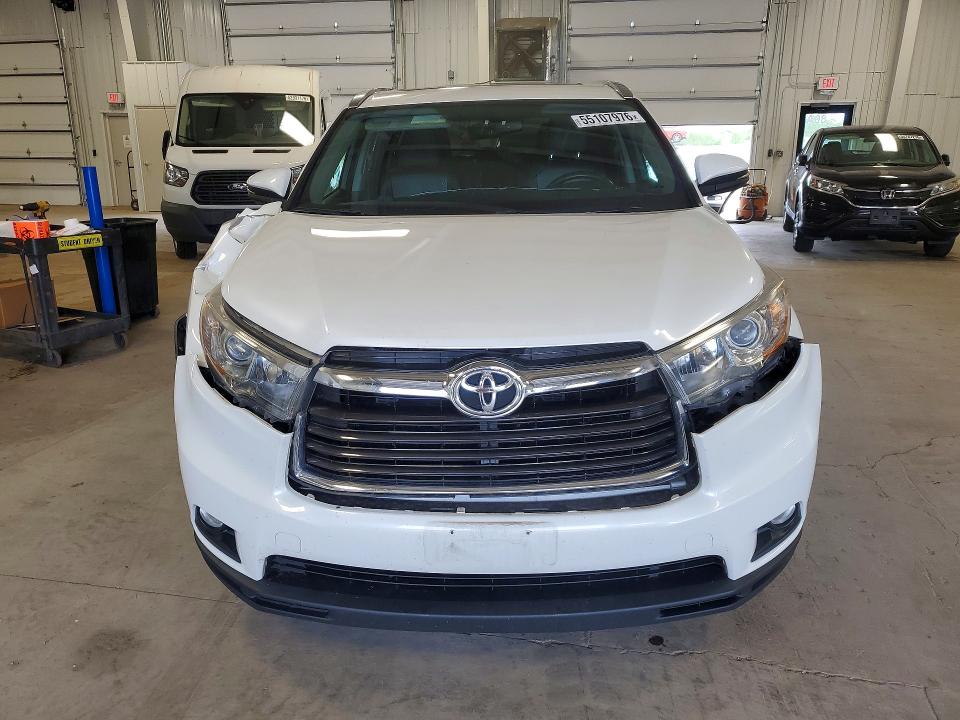 2015 Toyota Highlander VIN 5TDJKRFH3FS131705 COPART salvage auction — FRONT END, Mn - Cert Of Title-Salvage, sold $325 on 2026-07-21 (photo 5)