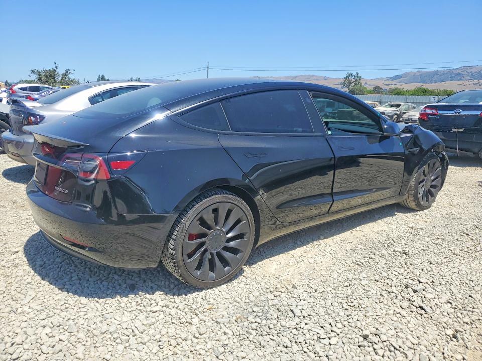 2023 Tesla Model 3 VIN 5YJ3E1EC5PF593857 COPART salvage auction — FRONT END, Ca - Salvage Certificate, sold $7,200 on 2026-07-21 (photo 3)