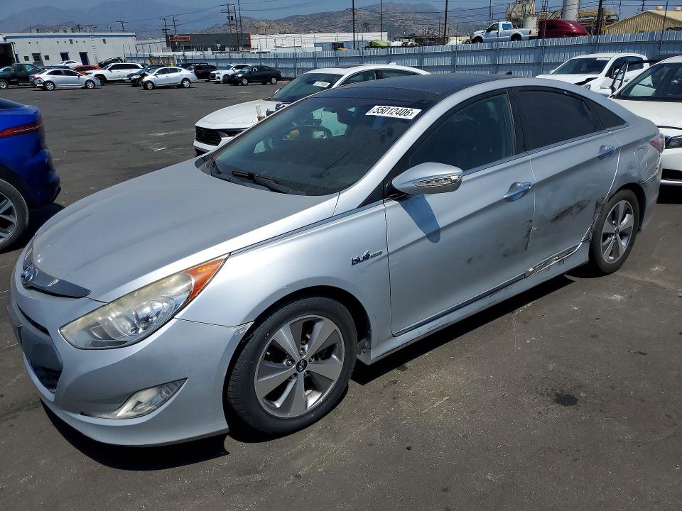 2011 Hyundai Sonata hybrid VIN KMHEC4A48BA018566 COPART salvage auction — SIDE, CA - DIS/DLR/EXP ONLY CLEAN TITLE, sold $750 on 2026-07-29 (photo 1)