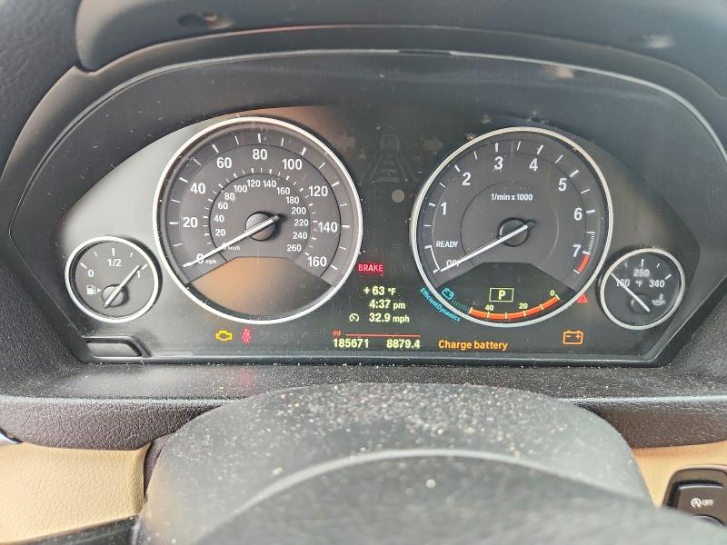 2014 BMW 3 series VIN WBA3C1C59EK116291 COPART salvage auction — WATER/FLOOD, TX - SALVAGE TITLE-FLOOD DAMAGE, sold $550 on 2026-07-16 (photo 9)