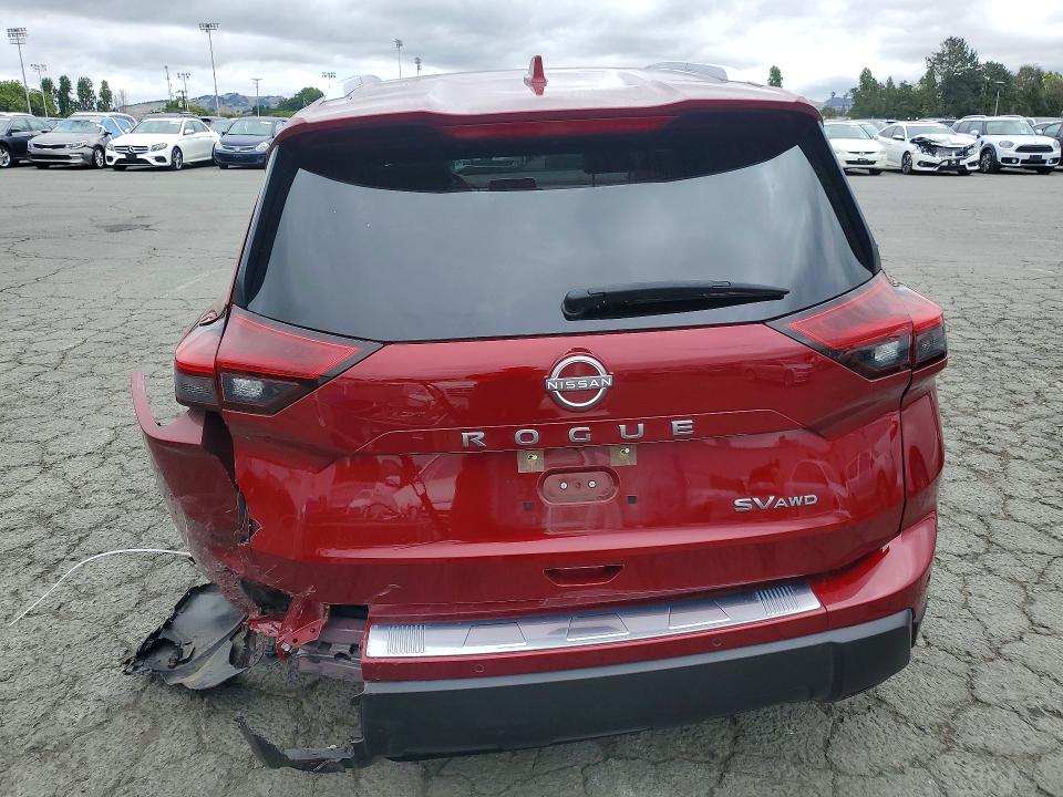 2024 Nissan Rogue VIN JN8BT3BB0RW173337 COPART salvage auction — REAR END, Ca - Salvage Certificate, sold $6,700 on 2026-07-10 (photo 6)