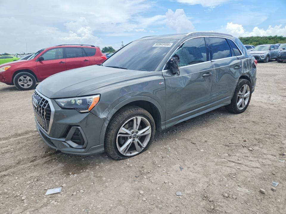 2020 Audi Q3 VIN WA1DECF32L1058349 COPART salvage auction — SIDE, Salvage Title, sold $3,150 on 2026-07-30 (photo 1)