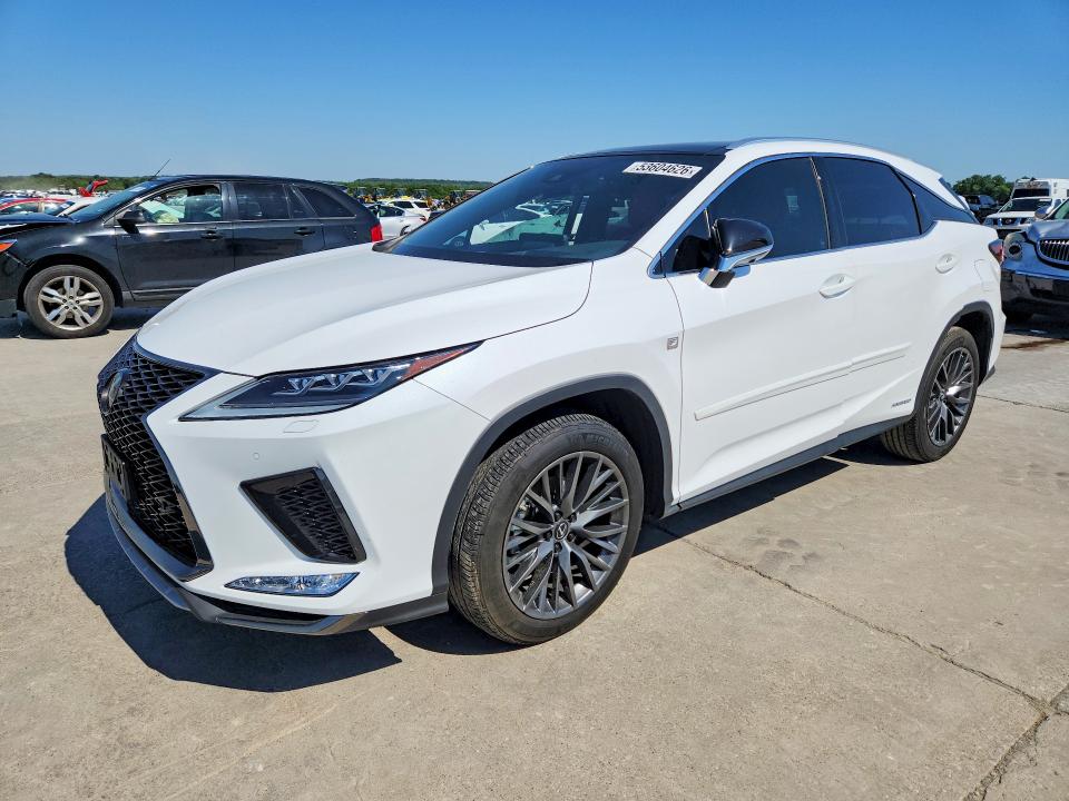 2022 Lexus Rx 450h VIN 2T2YGMDA2NC072271 COPART salvage auction — SIDE, TX - CERTIFICATE OF TITLE, sold $16,200 on 2026-07-23 (photo 1)