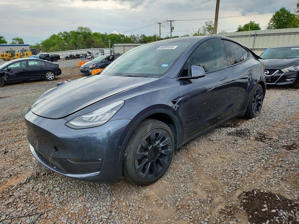 2021 Tesla Model y VIN 5YJYGDEE8MF241337 COPART salvage auction — REAR END, IN - CERT OF TITLE-SALVAGE TITLE, sold $5,100 on 2026-07-02 (photo 1)