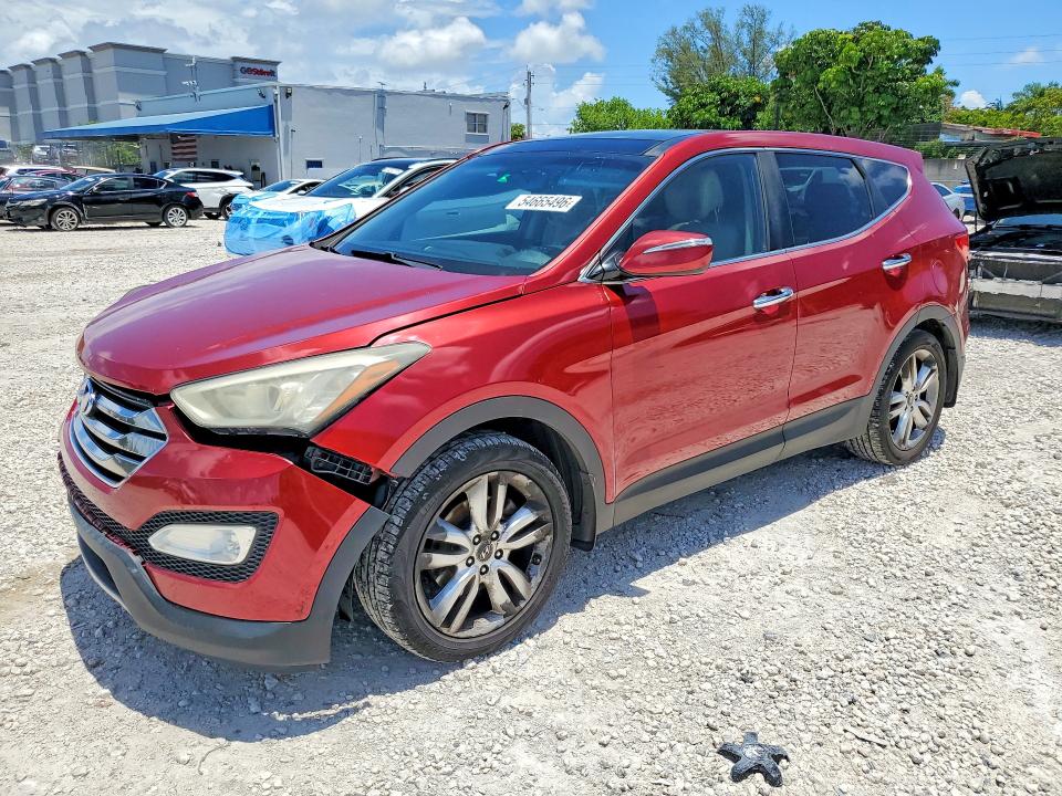 2013 Hyundai Santa fe VIN 5XYZW3LA9DG066669 COPART salvage auction — FRONT END, Fl - Cert Of Title Slvg Rebuildable, sold $1,850 on 2026-07-31 (photo 1)