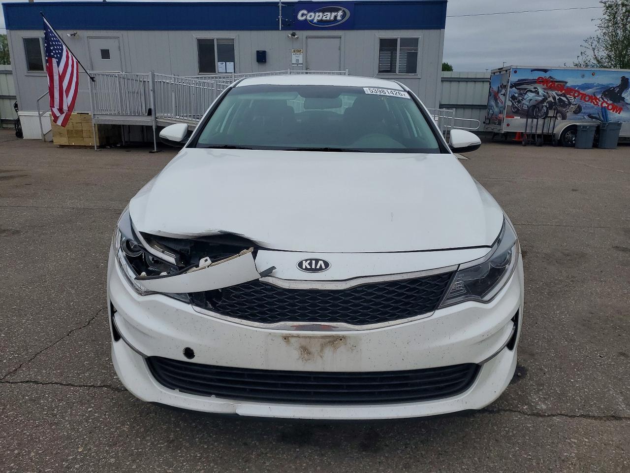 2016 Kia Optima VIN KNAGT4L38G5088275 COPART salvage auction — Front End, MN - CERT OF TITLE-SALVAGE, sold $900 on 2026-07-09 (photo 5)