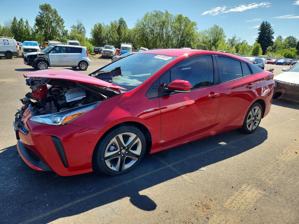 2021 Toyota Prius VIN JTDKAMFU2M3132110 COPART salvage auction — FRONT END, Or - Salvage Title Certificate, sold $7,700 on 2026-07-06 (photo 1)