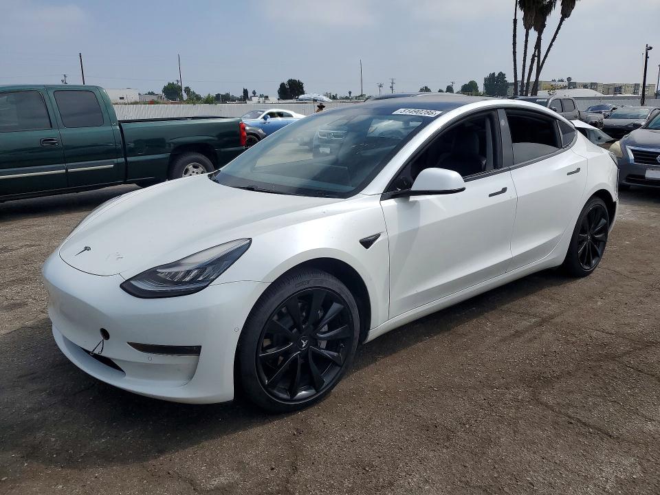 2020 Tesla VIN 5YJ3E1EB3LF807200 COPART salvage auction — REAR END, Ca - Salvage Certificate, sold $4,550 on 2026-07-28 (photo 1)