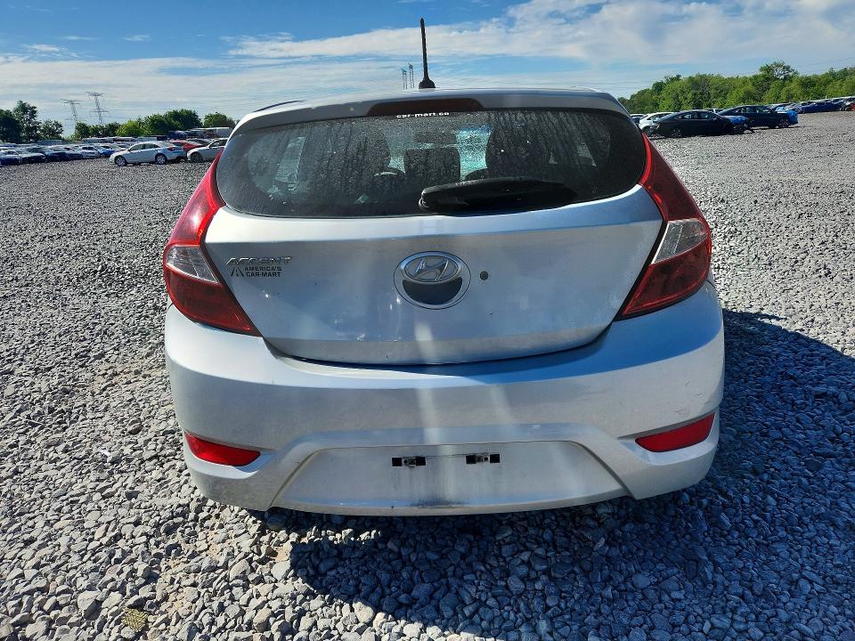 2016 Hyundai Accent VIN KMHCT5AE5GU256046 COPART salvage auction — ROOF, Il - Salvage Certificate, sold $900 on 2026-07-27 (photo 6)
