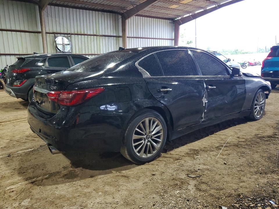 2020 Infiniti Q50 VIN JN1EV7AR5LM254252 COPART salvage auction — FRONT END, Tx - Certificate Of Title (P), sold $6,100 on 2026-07-09 (photo 3)