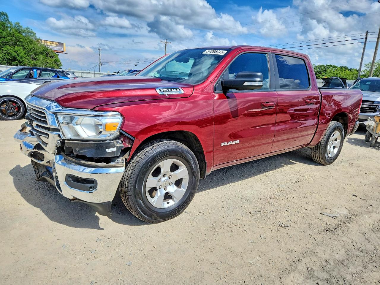 2021 Ram 1500 VIN 1C6SRFFT7MN632691 COPART salvage auction — Front End, AL - CERT OF TITLE-SALVAGE TITLE, sold $12,000 on 2024-12-12 (photo 1)