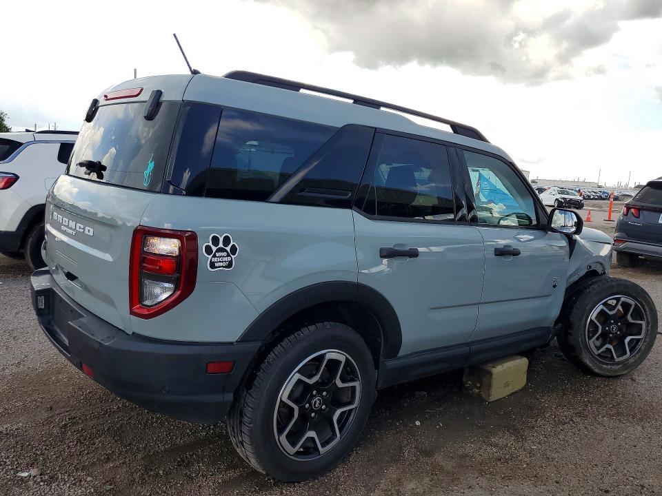 2021 Ford Bronco sport VIN 3FMCR9B62MRA52529 COPART salvage auction — FRONT END, Tx - Certificate Of Title, sold $13,100 on 2026-07-02 (photo 3)