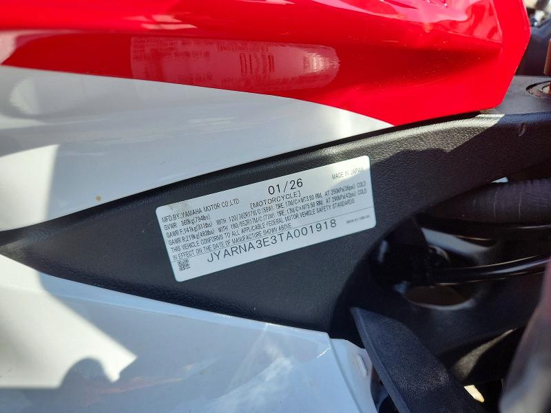 2026 Yamaha VIN JYARNA3E3TA001918 COPART salvage auction — FRONT END, Oh - Cert Of Title-Salvage, sold $4,400 on 2026-07-02 (photo 9)