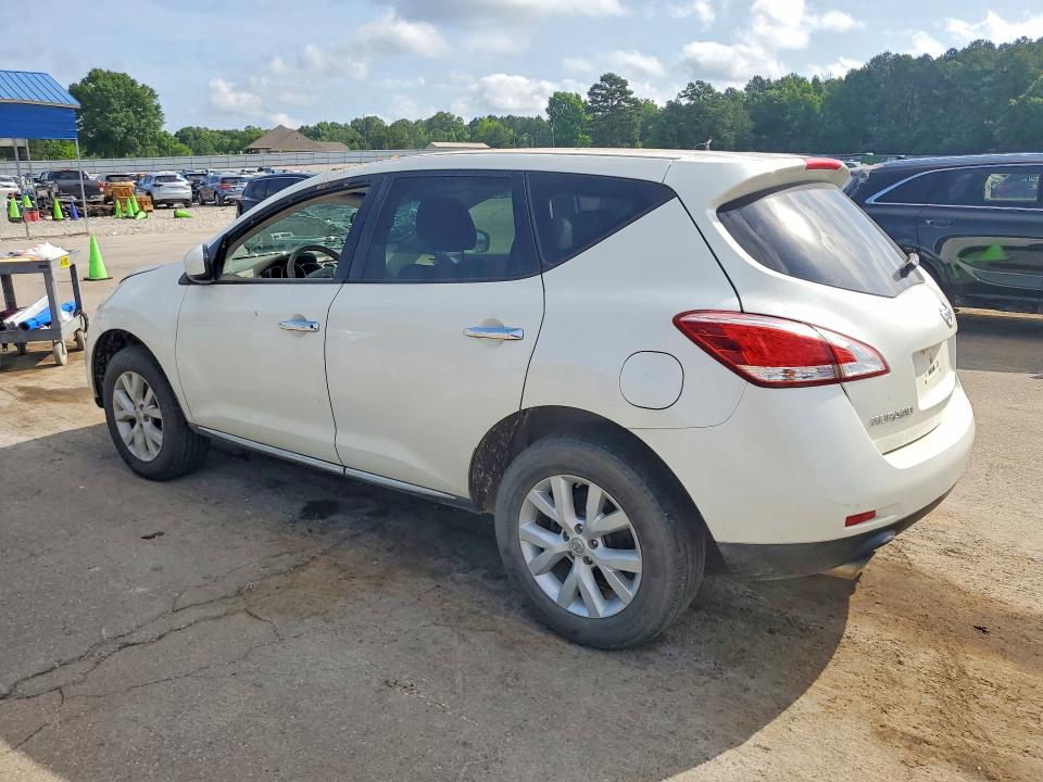 2012 Nissan Murano VIN JN8AZ1MU0CW113689 COPART salvage auction — ROOF, MS - CERT OF TITLE-SALVAGED, sold $250 on 2026-07-10 (photo 2)