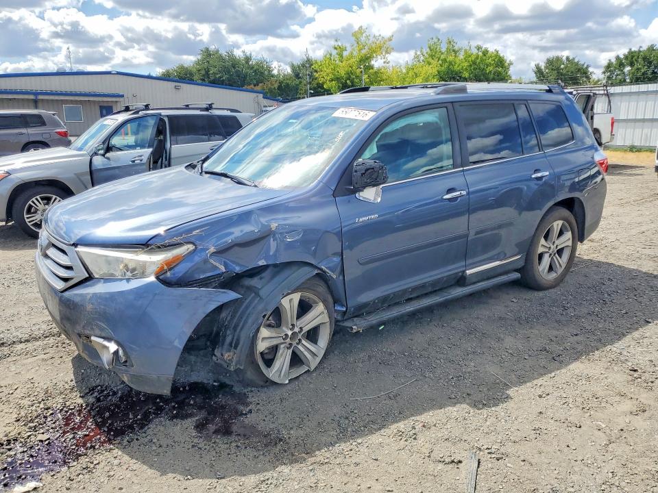 2013 Toyota Highlander VIN 5TDYK3EH7DS140904 COPART salvage auction — FRONT END, Ca - Salvage Certificate, sold $3,350 on 2026-07-09 (photo 1)