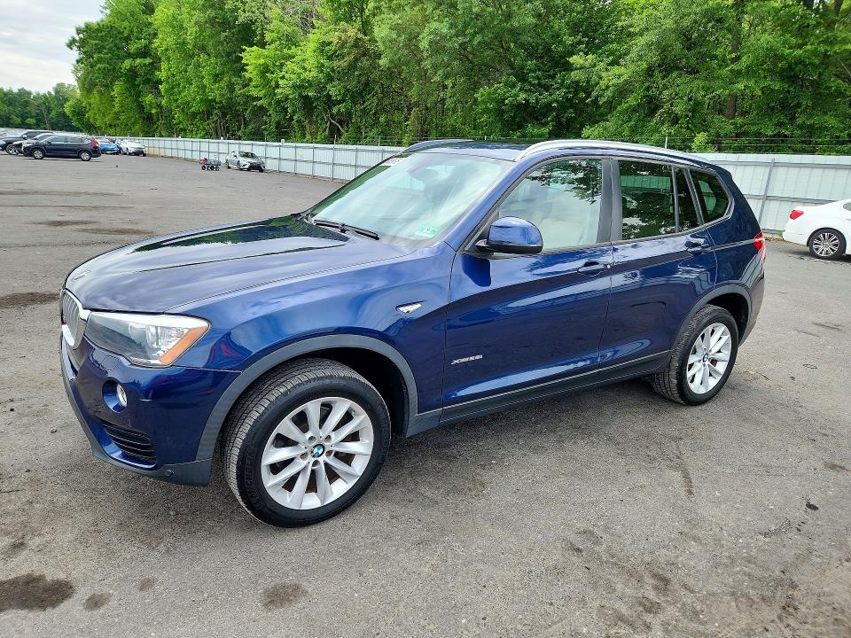 2017 BMW X3 VIN 5UXWX9C51H0D96504 COPART salvage auction — FRONT END, Nj - Cert Of Ttl W/Fld Slvg History, sold $7,000 on 2026-07-09 (photo 1)
