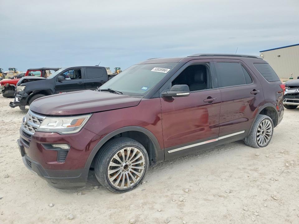 2018 Ford Explorer VIN 1FM5K7DH3JGA80777 COPART salvage auction — FRONT END, Tx - Certificate Of Title, sold $4,400 on 2026-09-03 (photo 1)