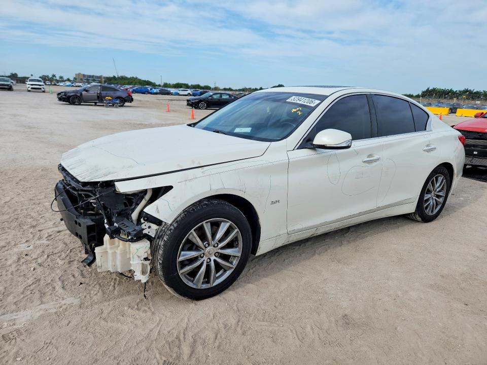 2017 Infiniti Q50 VIN JN1CV7AP9HM641383 COPART salvage auction — FRONT END, Fl - Cert Of Title Slvg Rebuildable, sold $1,250 on 2026-07-27 (photo 1)
