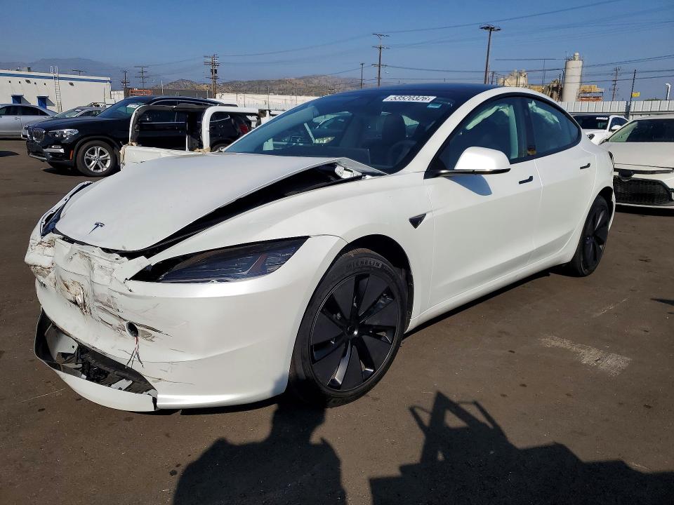 2025 Tesla Model 3 VIN 5YJ3E1EA1SF019344 COPART salvage auction — FRONT END, Ca - Salvage Certificate, sold $13,900 on 2026-07-27 (photo 1)