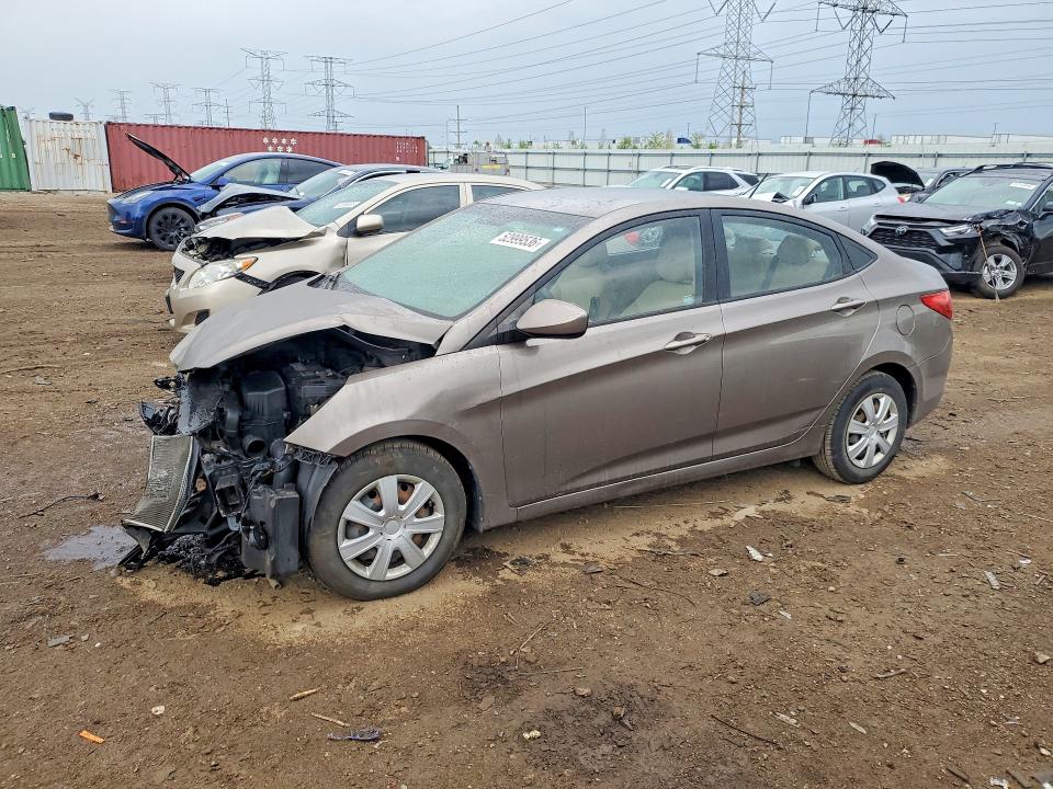 2014 Hyundai Accent VIN KMHCT4AE3EU589188 COPART salvage auction — FRONT END, Il - Salvage Certificate, sold $350 on 2026-07-07 (photo 1)