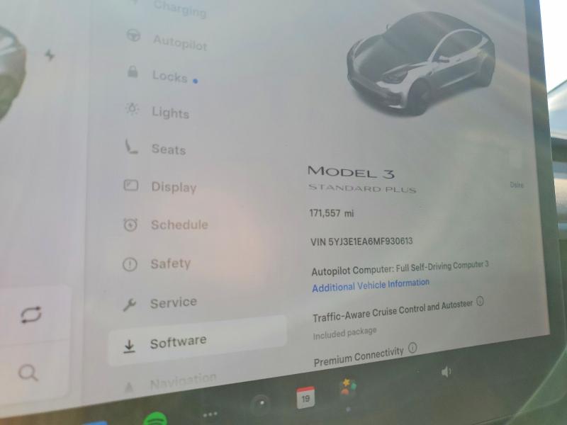 2021 Tesla Model 3 VIN 5YJ3E1EA6MF930613 COPART salvage auction — FRONT END, Ca - Salvage Certificate, sold $3,700 on 2026-07-15 (photo 9)
