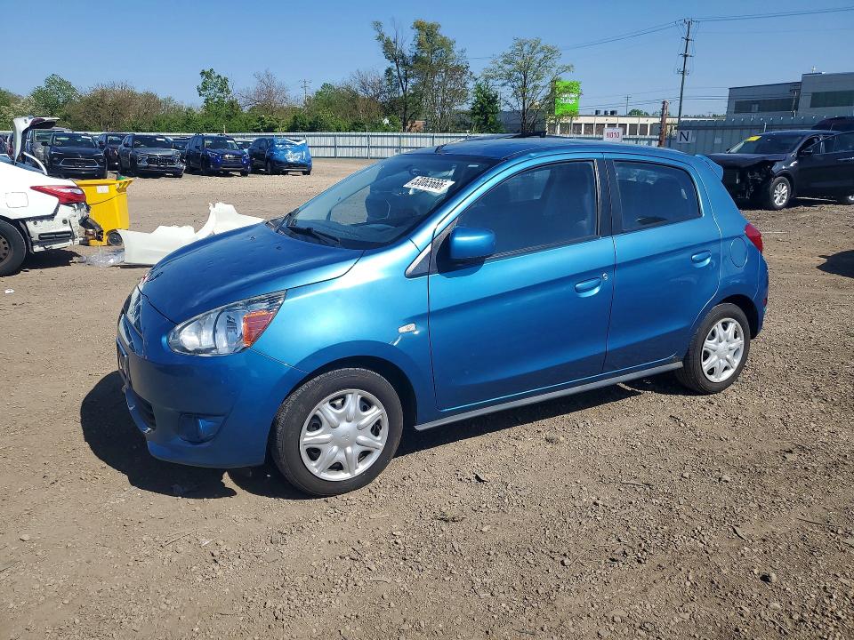 2014 Mitsubishi Mirage VIN ML32A3HJ1EH013078 COPART salvage auction — HAIL, Il - Salvage Certificate, sold $600 on 2026-07-08 (photo 1)