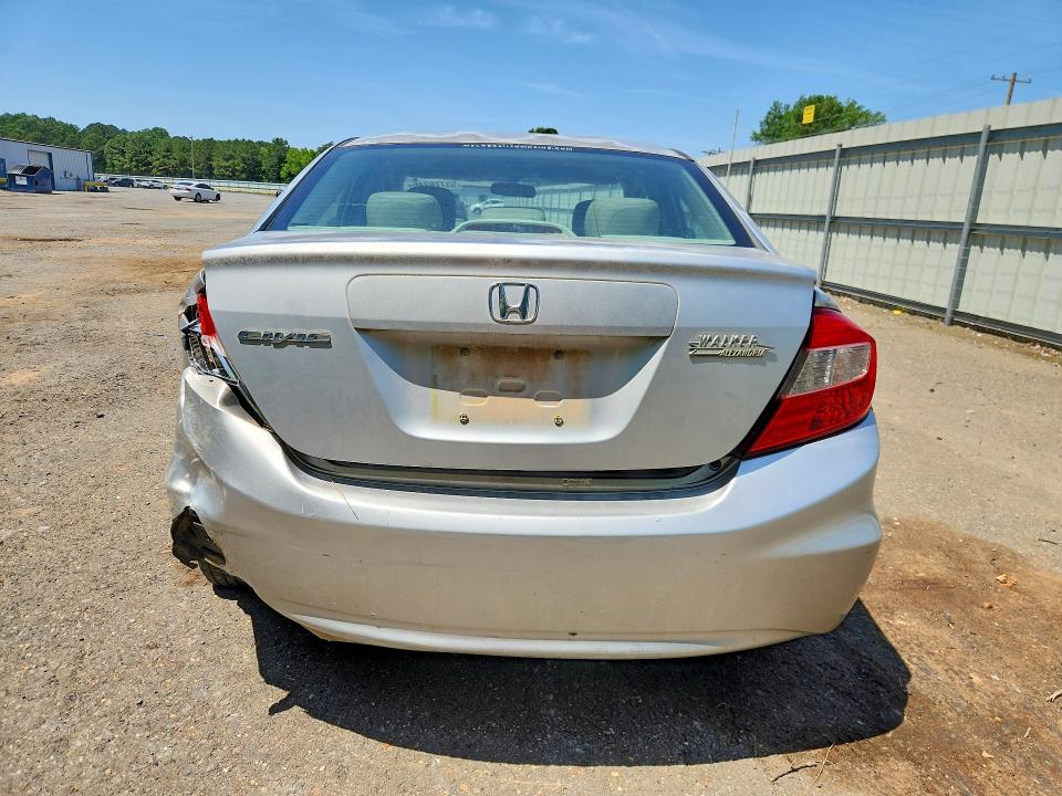 2012 Honda Civic VIN 2HGFB2F9XCH547137 COPART salvage auction — REAR END, La - Cert Of Title-Salvage, sold $1,150 on 2026-07-02 (photo 6)