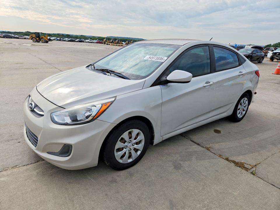 2016 Hyundai Accent VIN KMHCT4AE0GU043886 COPART salvage auction — REAR END, TX - CERT OF TITLE-REBUILT SALVAGE, sold $675 on 2026-07-16 (photo 1)