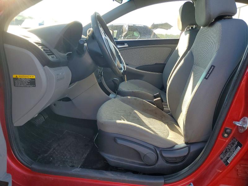 2012 Hyundai Accent VIN KMHCT4AE1CU041395 COPART salvage auction — REAR END, VA - CERT OF TITLE - SALVAGE, sold $900 on 2026-07-08 (photo 7)