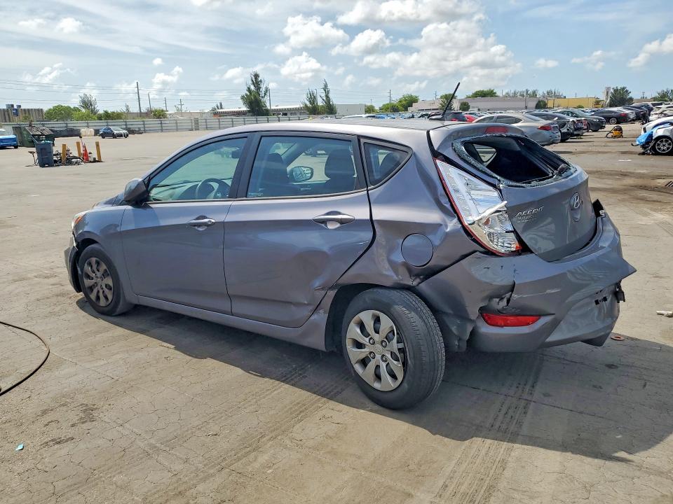2017 Hyundai Accent VIN KMHCT5AE7HU345733 COPART salvage auction — REAR END, Fl - Certificate Of Destruction, sold $750 on 2026-07-15 (photo 2)