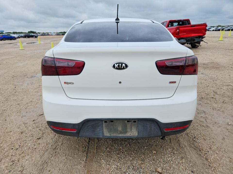 2015 Kia Rio VIN KNADM4A38F6457504 COPART salvage auction — FRONT END, Ca - Salvage Certificate, sold $150 on 2026-07-09 (photo 6)