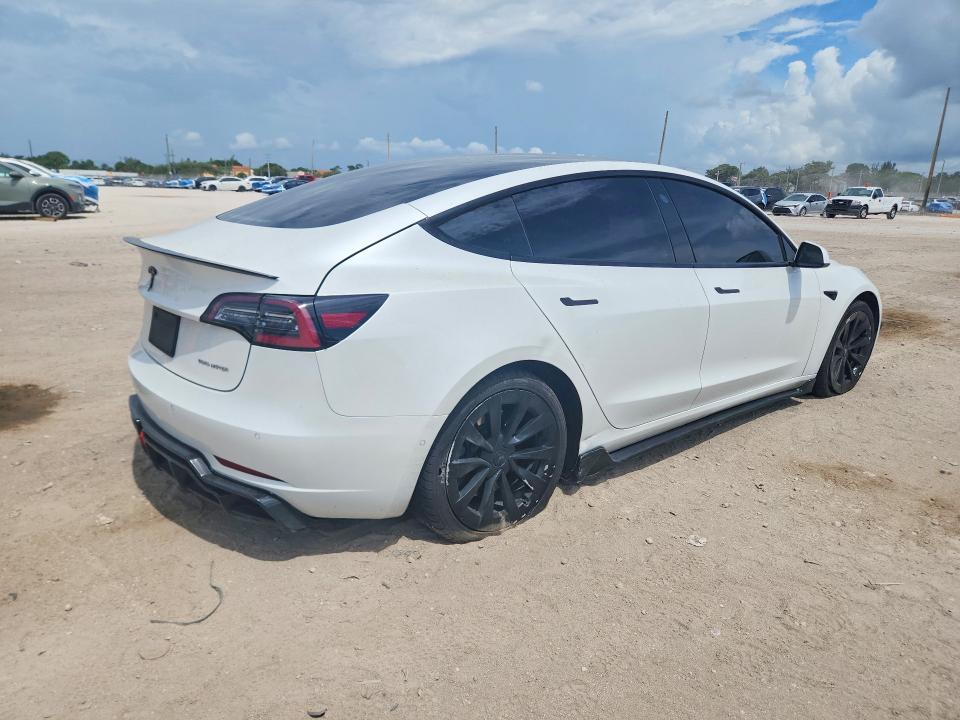 2022 Tesla Model 3 VIN 5YJ3E1EBXNF187030 COPART salvage auction — FRONT END, Fl - Certificate Of Destruction, sold $7,100 on 2026-07-14 (photo 3)