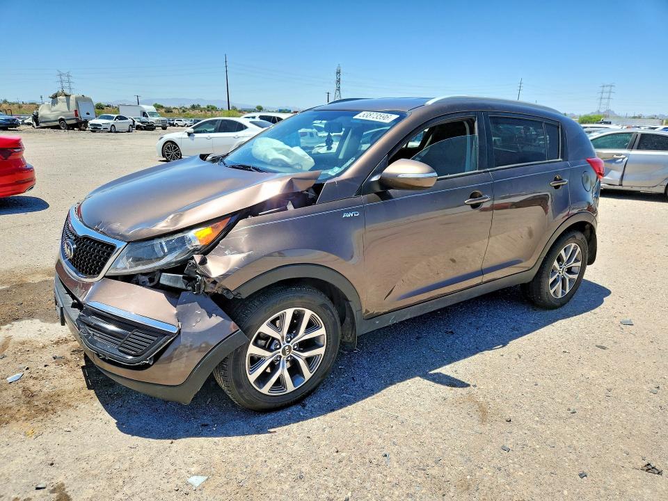 2014 Kia Sportage VIN KNDPBCAC2E7547773 COPART salvage auction — FRONT END, Az - Cert Of Title - Salvage, sold $625 on 2026-07-06 (photo 1)