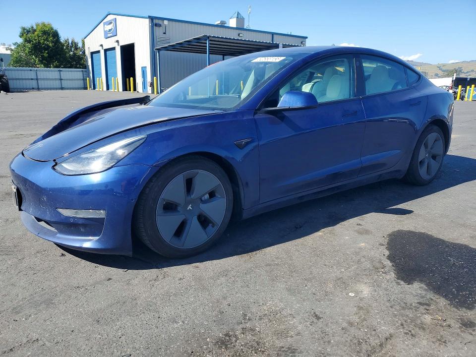 2021 Tesla VIN 5YJ3E1EB9MF032855 COPART salvage auction — FRONT END, Ca - Salvage Certificate, sold $4,650 on 2026-07-02 (photo 1)