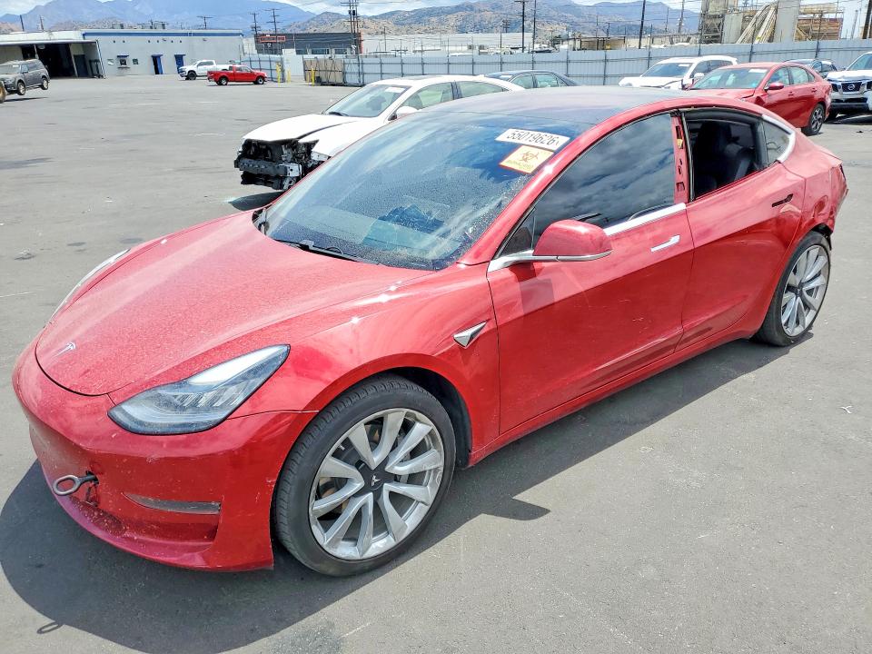 2018 Tesla Model 3 VIN 5YJ3E1EA0JF024470 COPART salvage auction — REAR END, Ca - Salvage Certificate, sold $6,100 on 2026-07-13 (photo 1)