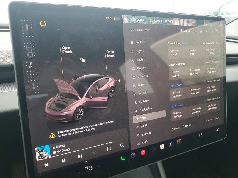 2025 Tesla Model 3 VIN 5YJ3E1EA2SF062882 COPART salvage auction — SIDE, Salvage Title, sold $20,600 on 2026-07-10 (photo 9)