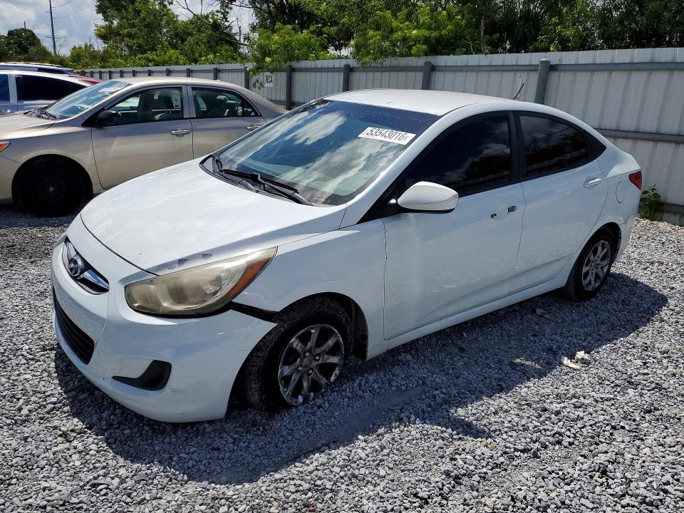 2014 Hyundai Accent VIN KMHCT4AE7EU641860 COPART salvage auction — FRONT END, Fl - Cert Of Title Slvg Rebuildable, sold $350 on 2026-07-24 (photo 1)
