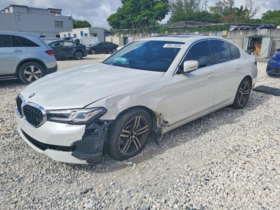 2021 BMW 5er VIN WBA53BH03MWW99105 COPART salvage auction — FRONT END, Fl - Certificate Of Destruction, sold $16,300 on 2026-07-14 (photo 1)