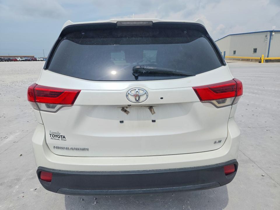 2019 Toyota Highlander VIN 5TDZZRFH0KS311636 COPART salvage auction — FRONT END, Tx - Certificate Of Title, sold $325 on 2026-07-28 (photo 6)