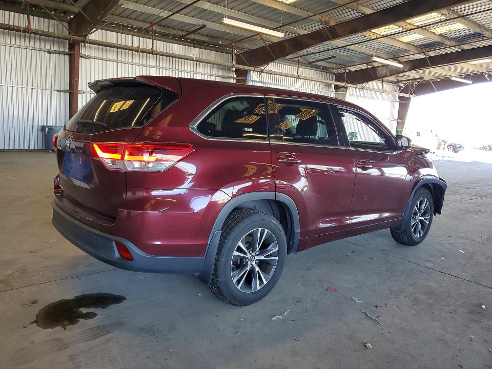 2018 Toyota Highlander VIN 5TDZARFH0JS035349 COPART salvage auction — FRONT END, Ca - Salvage Certificate, sold $5,900 on 2026-07-02 (photo 3)