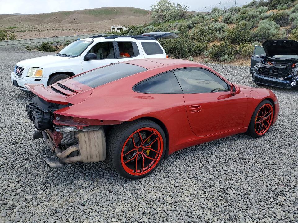 2014 Porsche 911 VIN WP0AA2A91ES107211 COPART salvage auction — REAR END, Nv - Salvage Title, sold $36,000 on 2026-07-02 (photo 3)
