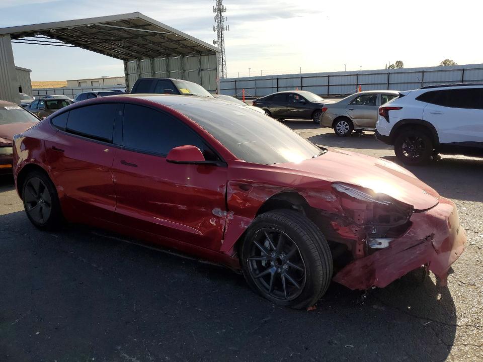 2022 Tesla Model 3 VIN 5YJ3E1EA1NF122851 COPART salvage auction — FRONT END, Ca - Salvage Certificate, sold $3,150 on 2026-07-02 (photo 4)