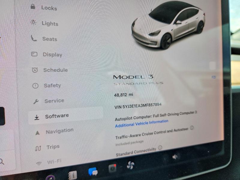 2021 Tesla Model 3 VIN 5YJ3E1EA3MF857894 COPART salvage auction — BURN, Fl - Certificate Of Destruction, sold $5,900 on 2026-07-02 (photo 9)